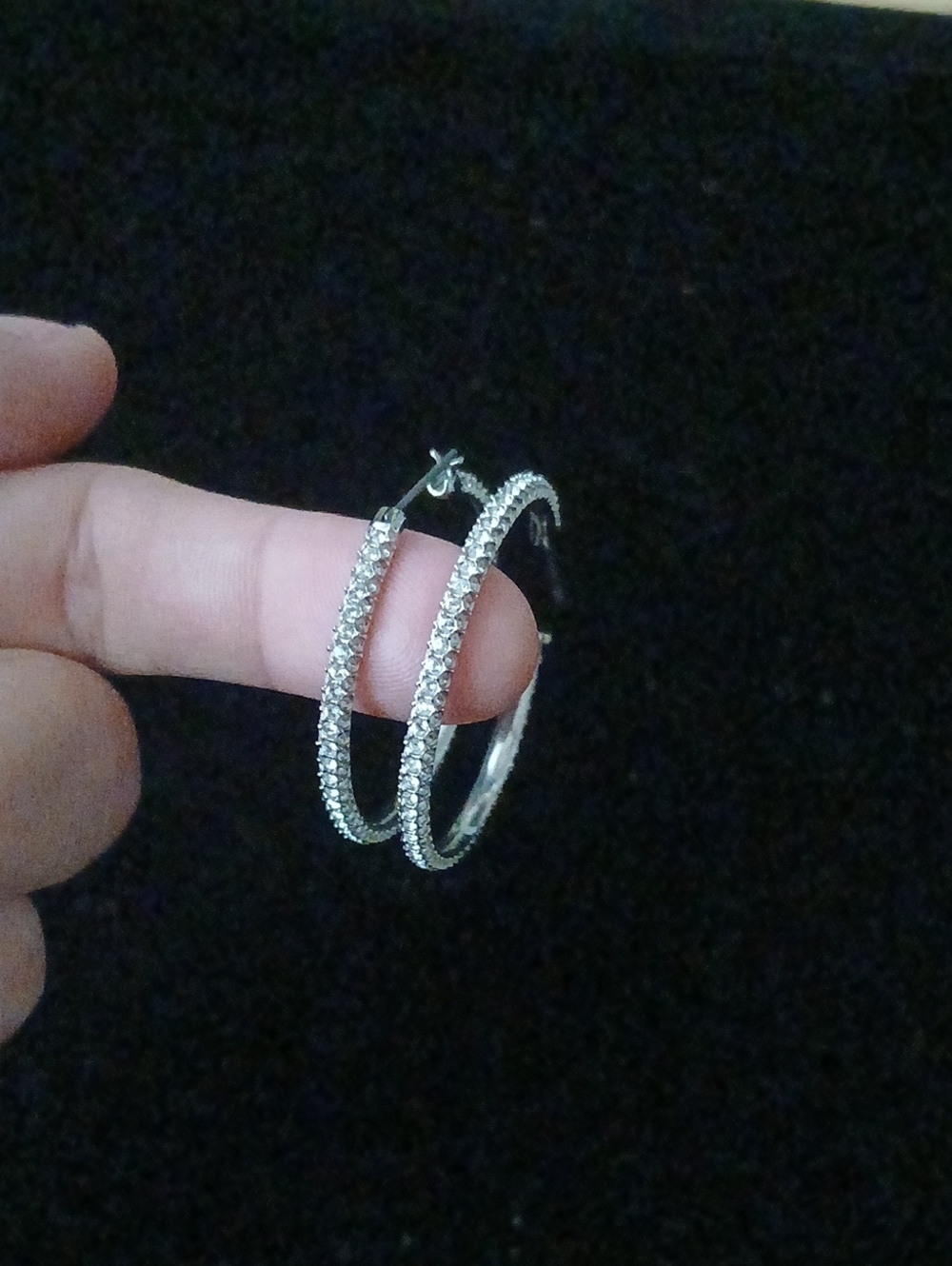 Swarovski Crystal Pavé Hoop Earrings